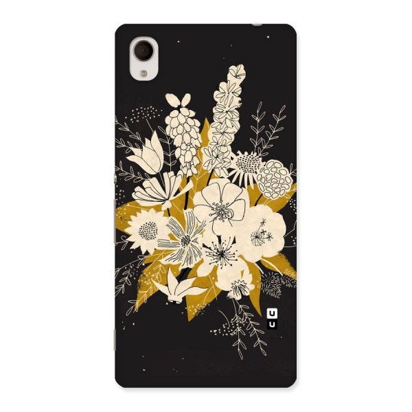 Flower Drawing Back Case for Xperia M4 Aqua