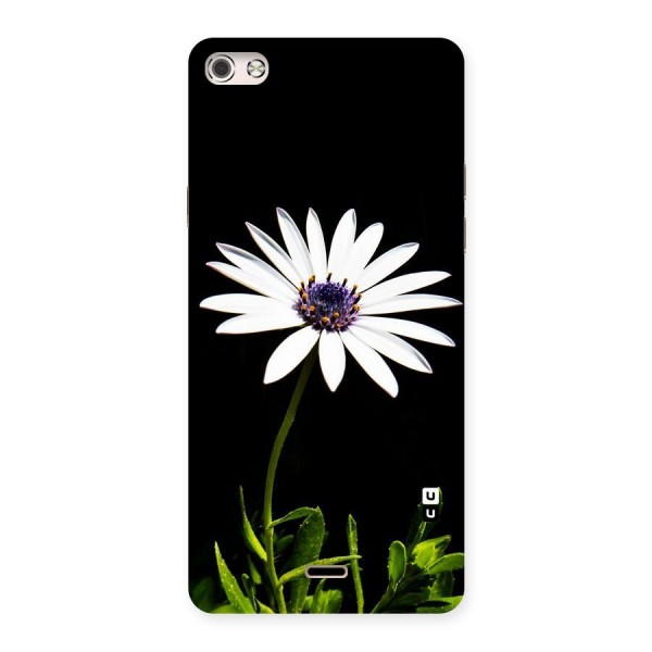 Flower White Spring Back Case for Micromax Canvas Silver 5