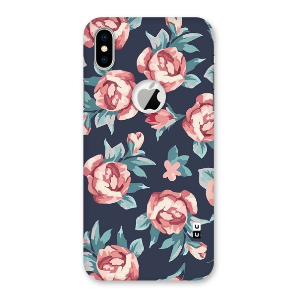 Flowers Painting Back Case for iPhone XS Logo Cut