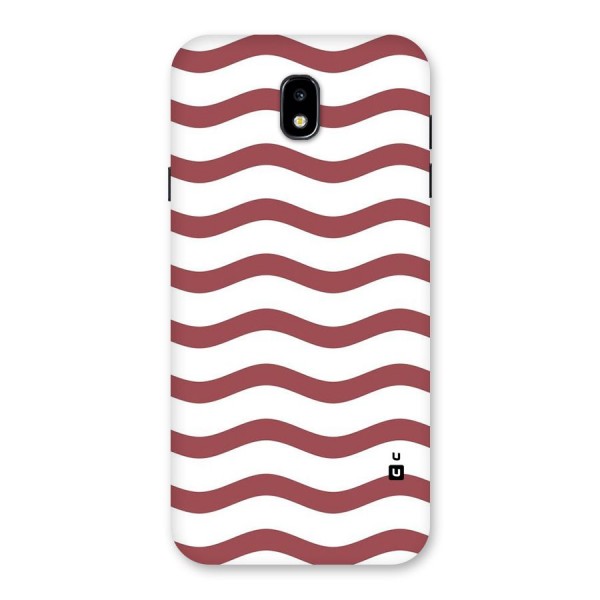 Flowing Stripes Red White Back Case for Galaxy J7 Pro