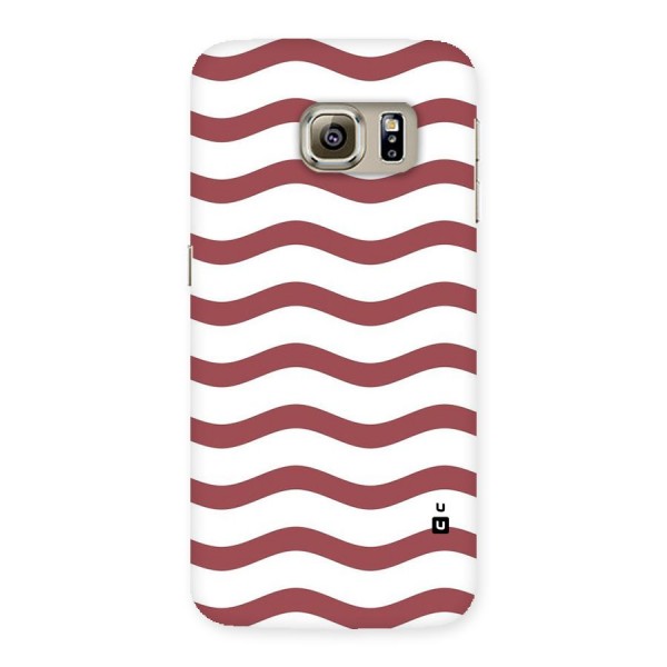 Flowing Stripes Red White Back Case for Samsung Galaxy S6 Edge