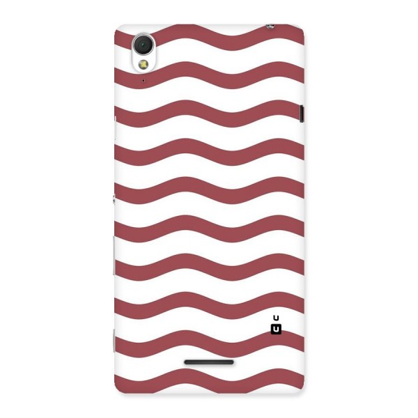 Flowing Stripes Red White Back Case for Sony Xperia T3