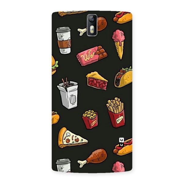 Foodie Pattern Back Case for One Plus One