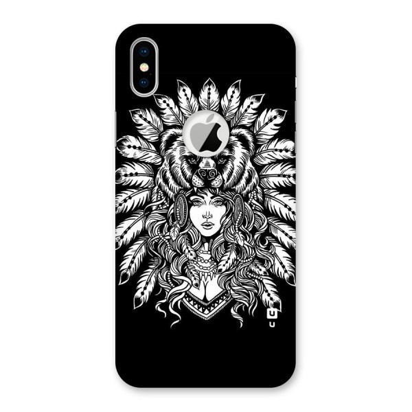 Girl Pattern Art Back Case for iPhone X Logo Cut