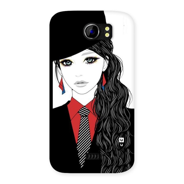 Girl Tie Back Case for Micromax Canvas 2 A110