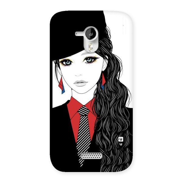 Girl Tie Back Case for Micromax Canvas HD A116