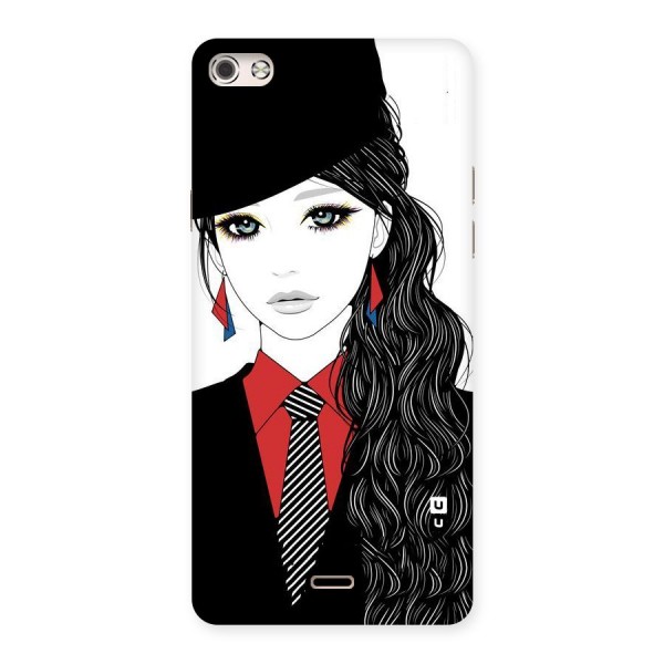 Girl Tie Back Case for Micromax Canvas Silver 5