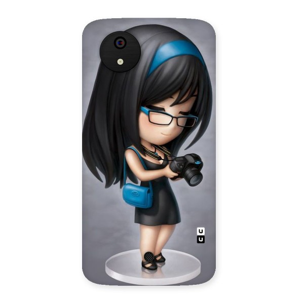 Girl With Camera Back Case for Micromax Canvas A1