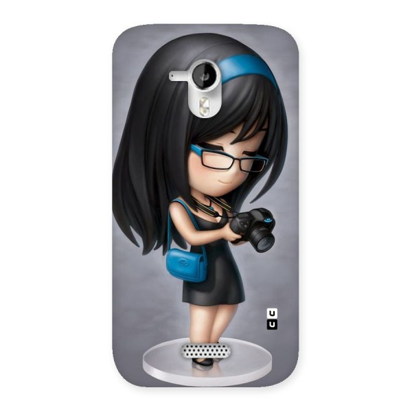 Girl With Camera Back Case for Micromax Canvas HD A116