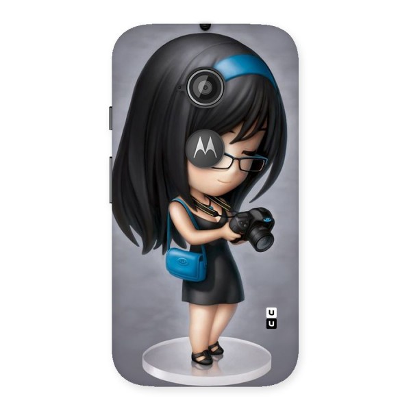 Girl With Camera Back Case for Moto E 2nd Gen