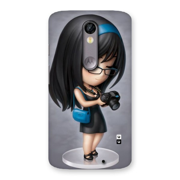 Girl With Camera Back Case for Moto X Force