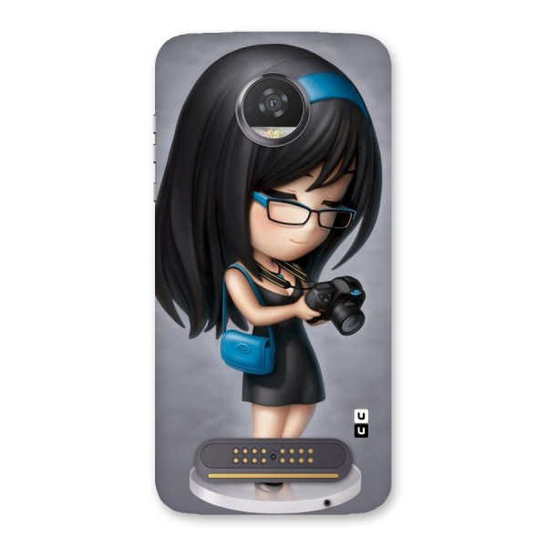 Girl With Camera Back Case for Moto Z2 Play