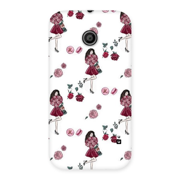 Girl With Flowers Back Case for Moto E
