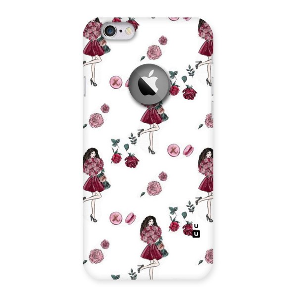Girl With Flowers Back Case for iPhone 6 Logo Cut