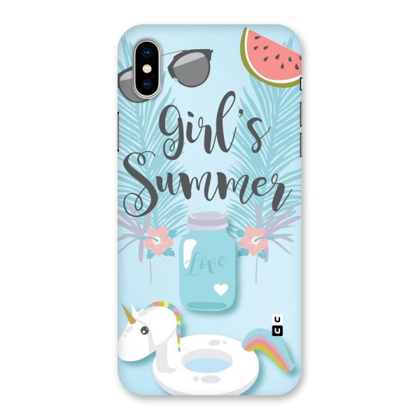 Girls Summer Back Case for iPhone X