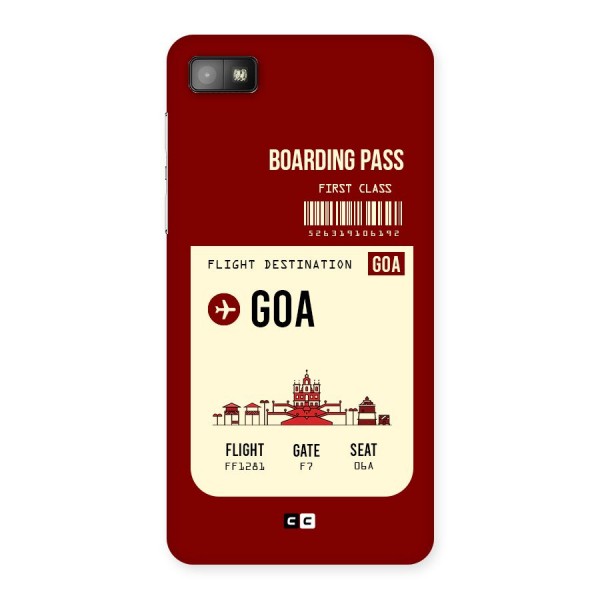 Goa Boarding Pass Back Case for Blackberry Z10