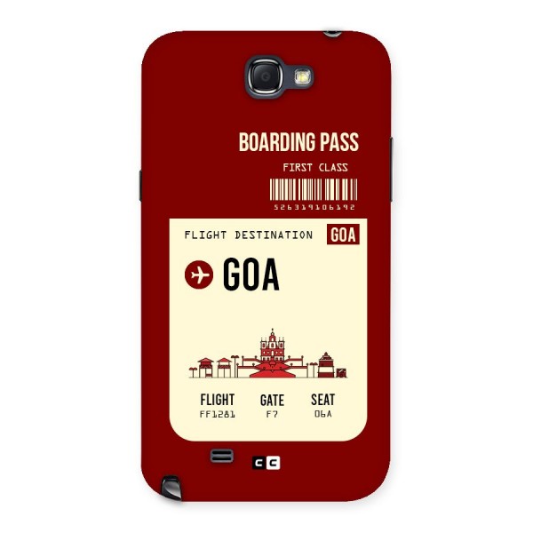 Goa Boarding Pass Back Case for Galaxy Note 2