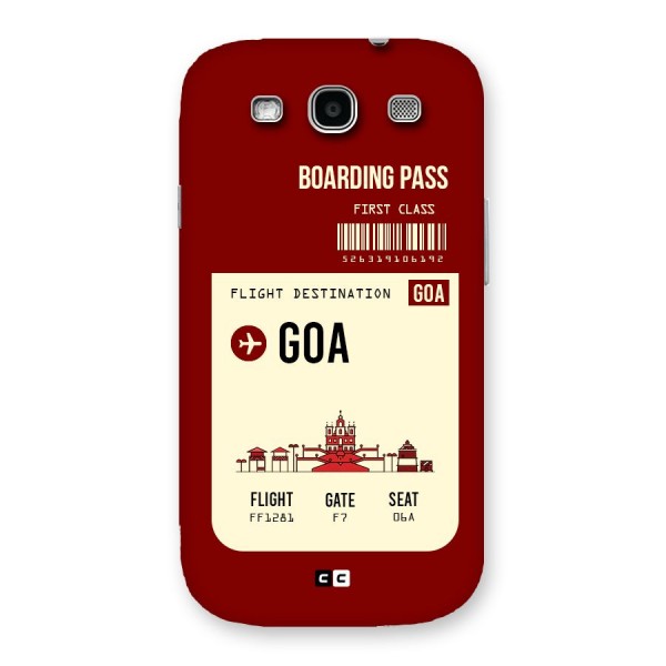 Goa Boarding Pass Back Case for Galaxy S3