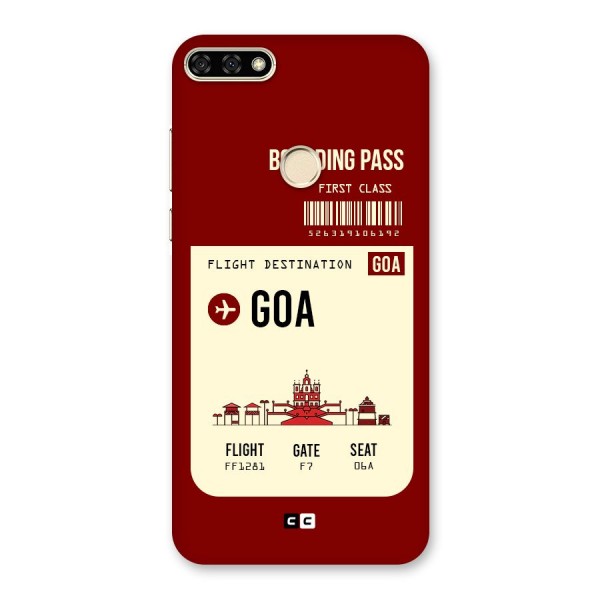 Goa Boarding Pass Back Case for Honor 7A