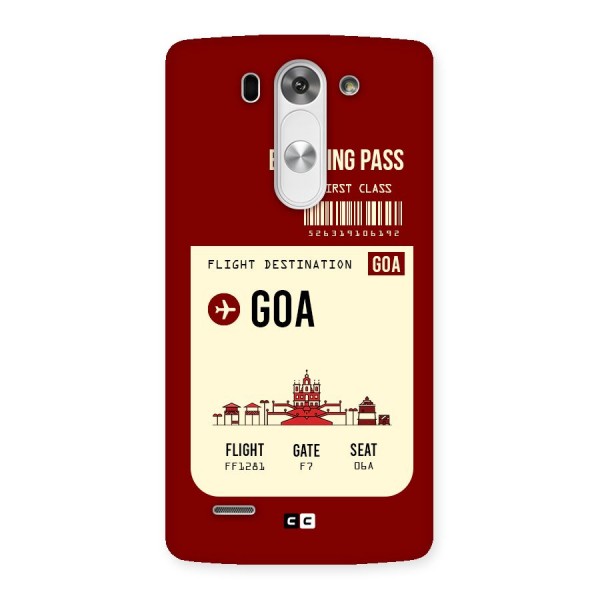Goa Boarding Pass Back Case for LG G3 Beat