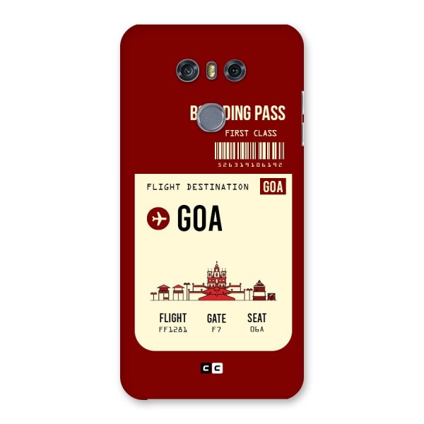 Goa Boarding Pass Back Case for LG G6