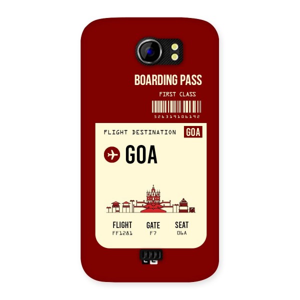 Goa Boarding Pass Back Case for Micromax Canvas 2 A110