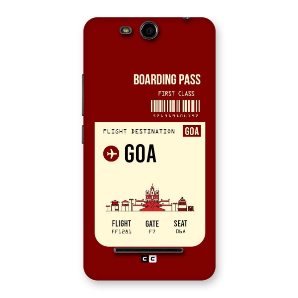 Goa Boarding Pass Back Case for Micromax Canvas Juice 3 Q392