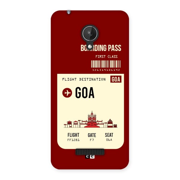 Goa Boarding Pass Back Case for Micromax Canvas Spark Q380