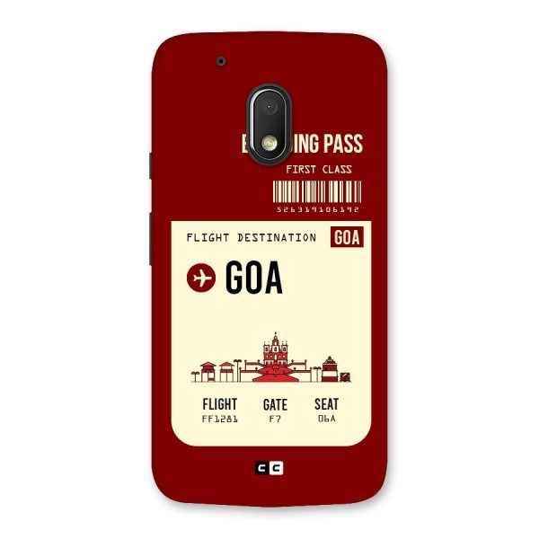 Goa Boarding Pass Back Case for Moto G4 Play