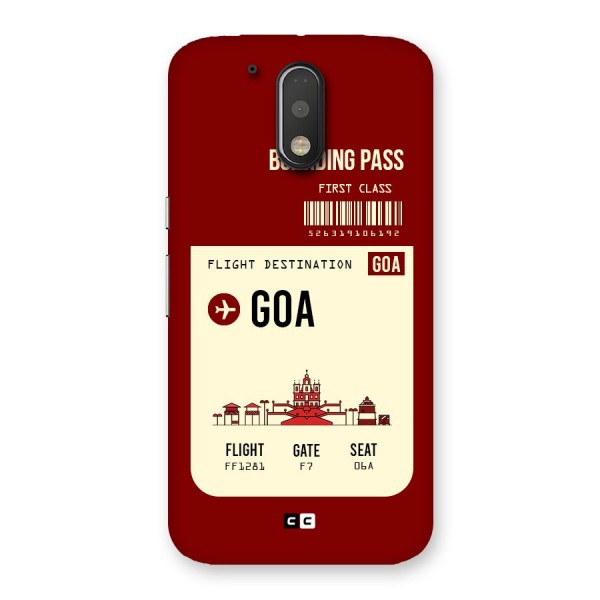 Goa Boarding Pass Back Case for Motorola Moto G4 Plus
