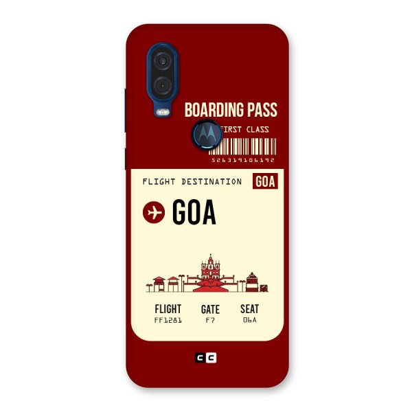 Goa Boarding Pass Back Case for Motorola One Vision