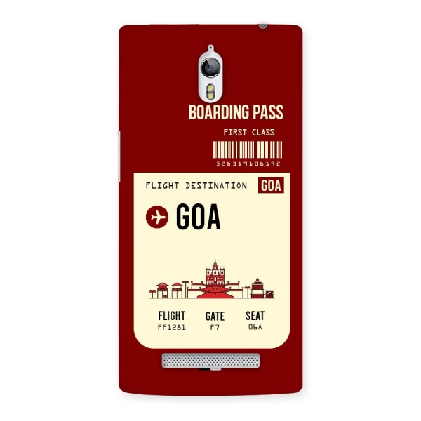 Goa Boarding Pass Back Case for Oppo Find 7