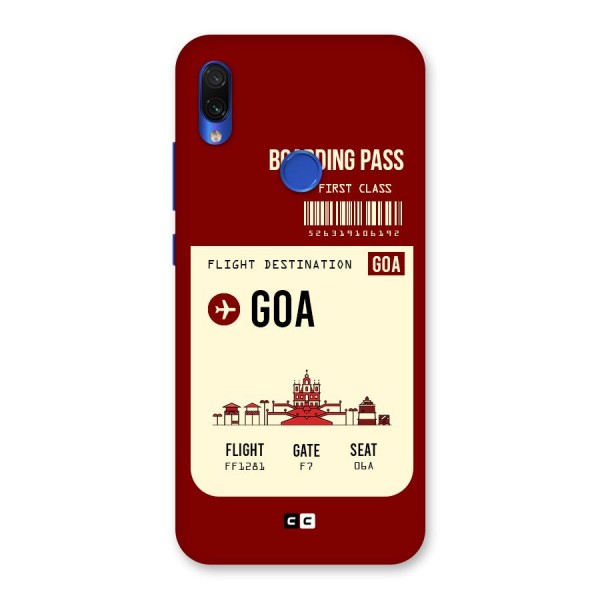 Goa Boarding Pass Back Case for Redmi Note 7S