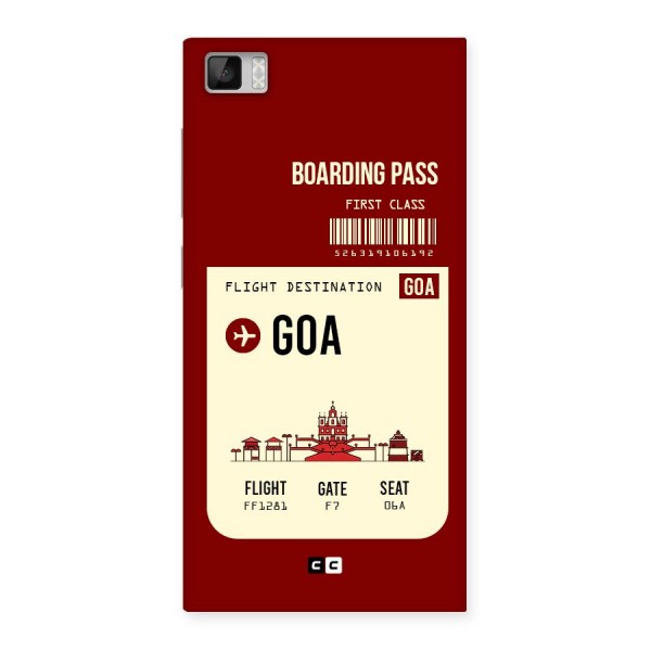 Goa Boarding Pass Back Case for Xiaomi Mi3