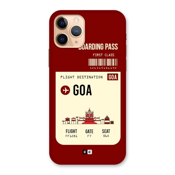 Goa Boarding Pass Back Case for iPhone 11 Pro