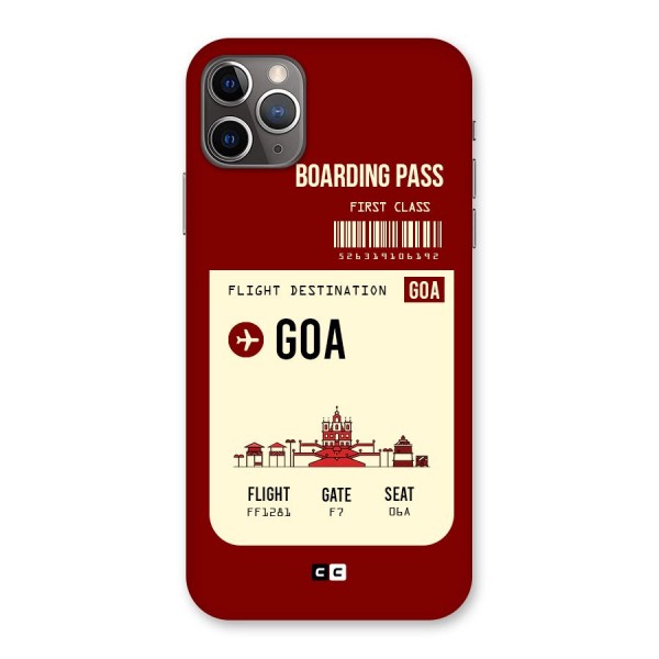Goa Boarding Pass Back Case for iPhone 11 Pro Max