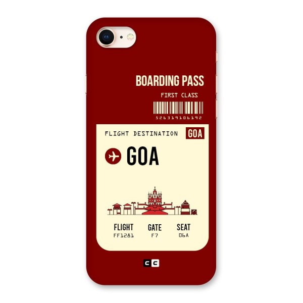 Goa Boarding Pass Back Case for iPhone 8