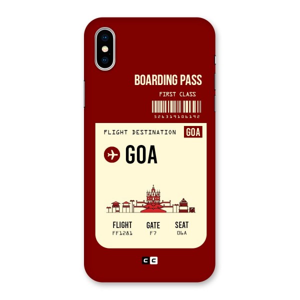 Goa Boarding Pass Back Case for iPhone X