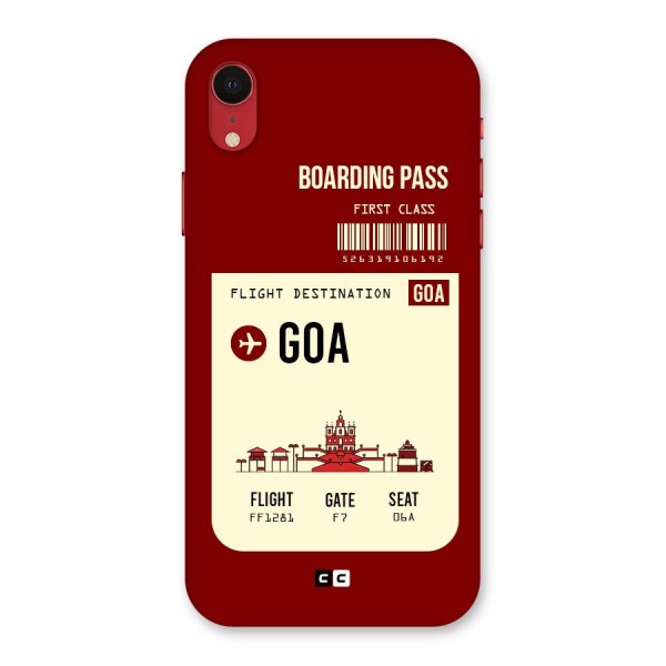 Goa Boarding Pass Back Case for iPhone XR