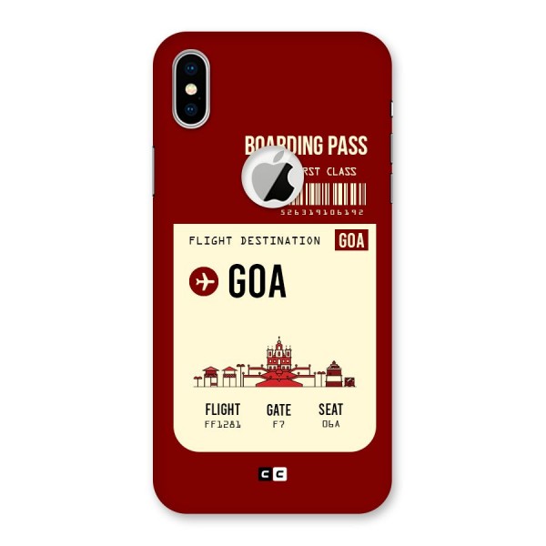 Goa Boarding Pass Back Case for iPhone XS Logo Cut
