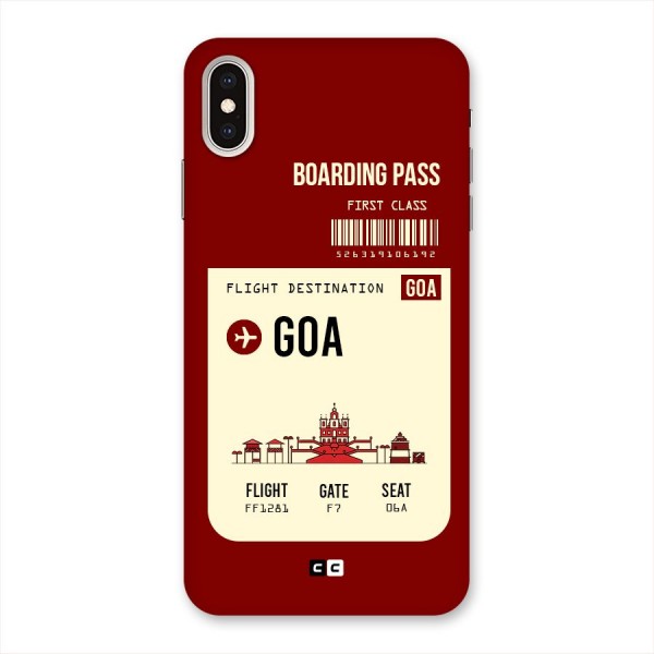 Goa Boarding Pass Back Case for iPhone XS Max