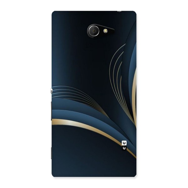 Gold Blue Beauty Back Case for Sony Xperia M2