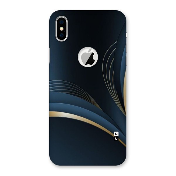 Gold Blue Beauty Back Case for iPhone X Logo Cut