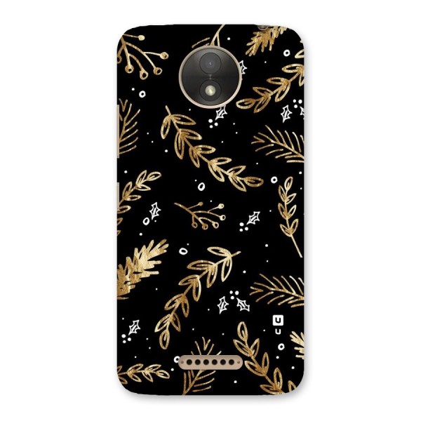 Gold Palm Leaves Back Case for Moto C Plus