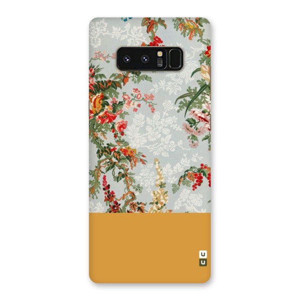 Golden Stripe on Floral Back Case for Galaxy Note 8