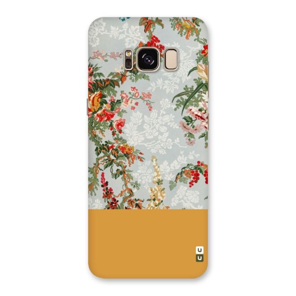 Golden Stripe on Floral Back Case for Galaxy S8