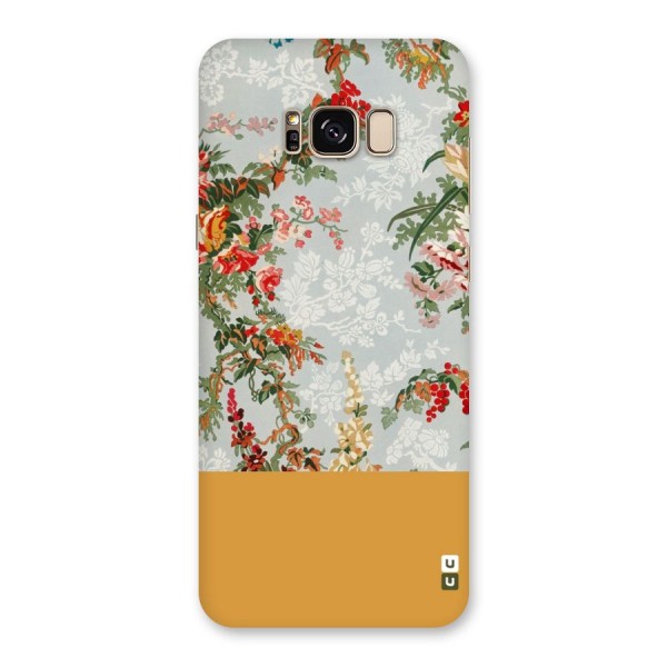 Golden Stripe on Floral Back Case for Galaxy S8 Plus