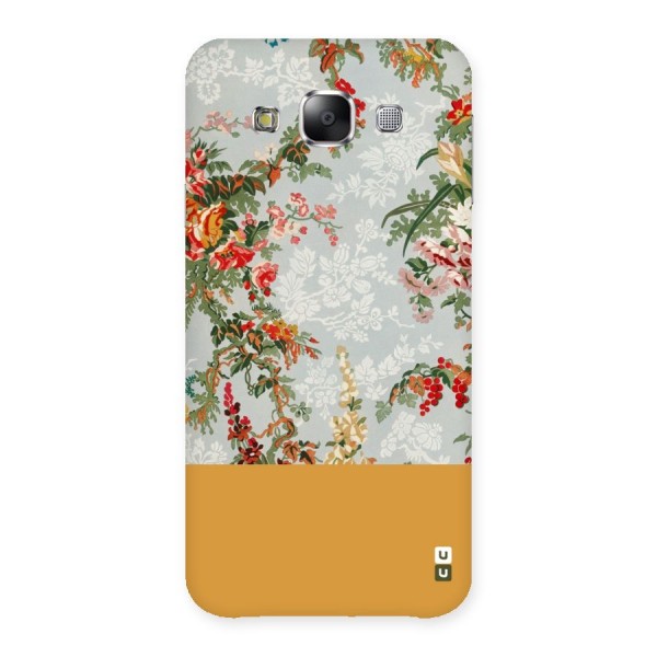 Golden Stripe on Floral Back Case for Samsung Galaxy E5