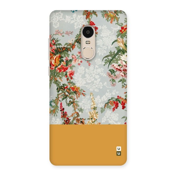 Golden Stripe on Floral Back Case for Xiaomi Redmi Note 4