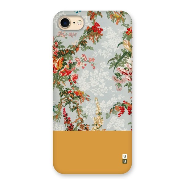 Golden Stripe on Floral Back Case for iPhone 7